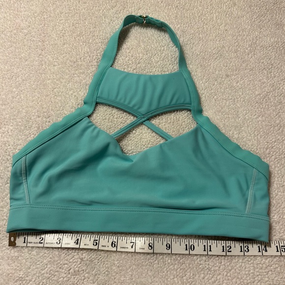 Barbella Box x Chestee “The Kandace” Sports Bra Turquoise Blue Cut Outs Swim - Picture 6 of 14